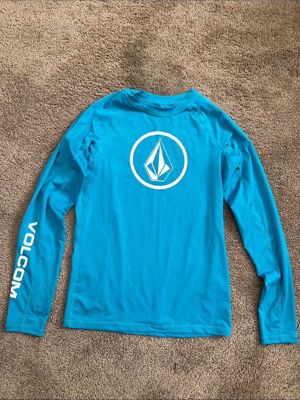 Volcom Turquoise Long Sleeve Logo Rash Guard - Picture 1 of 2